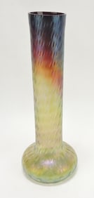 Loetz (attributed) art glass vase, 12"