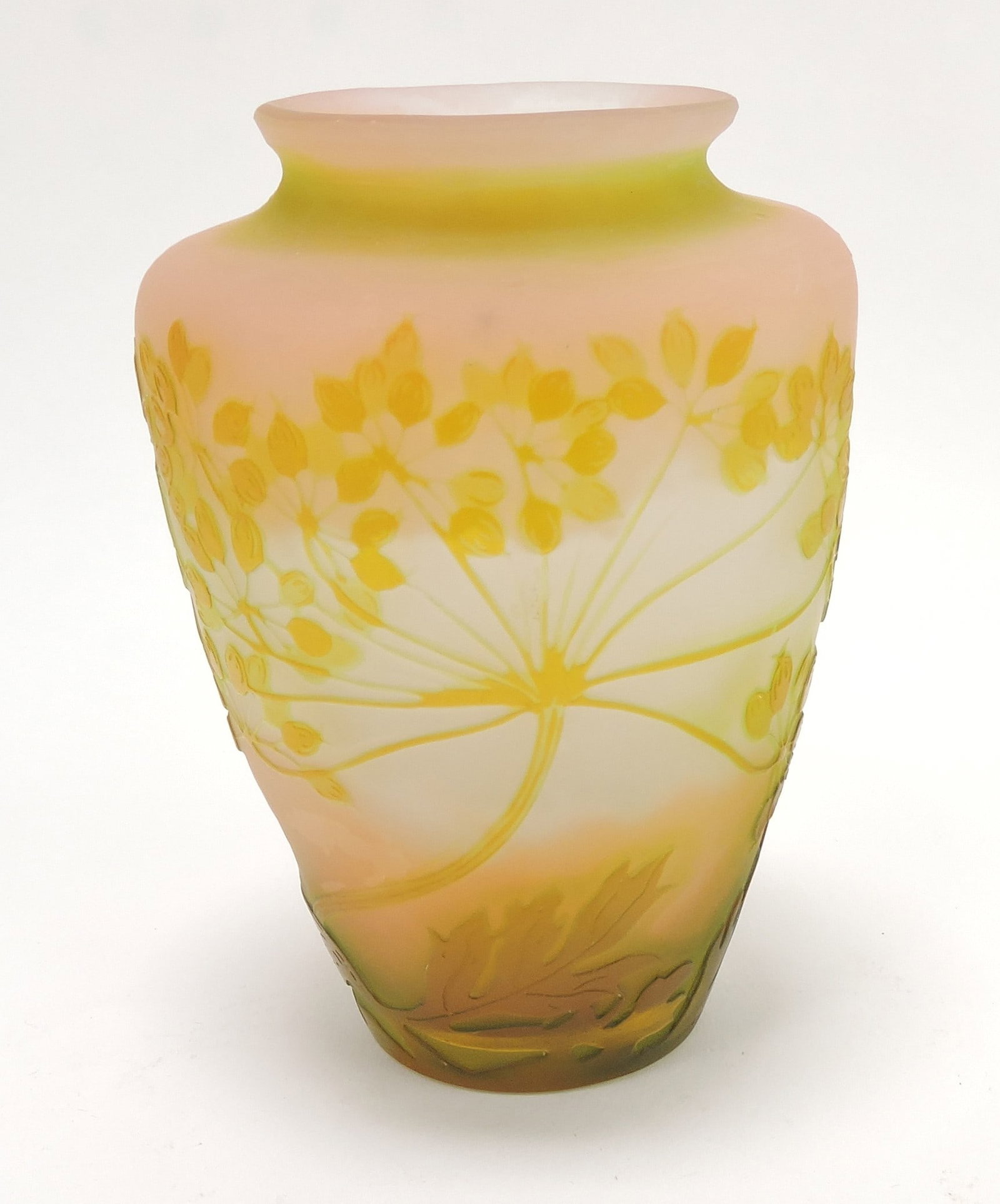 Galle French cameo art glass vase,: 4 3/4"