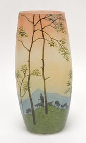 Legras French cameo art glass scenic
