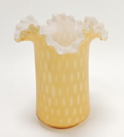 Honey amber satin raindrop vase