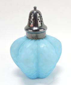 Blue satin MOP diamond quilted