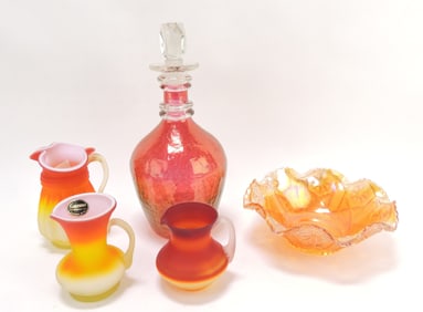 Lot of 5 glass pieces: