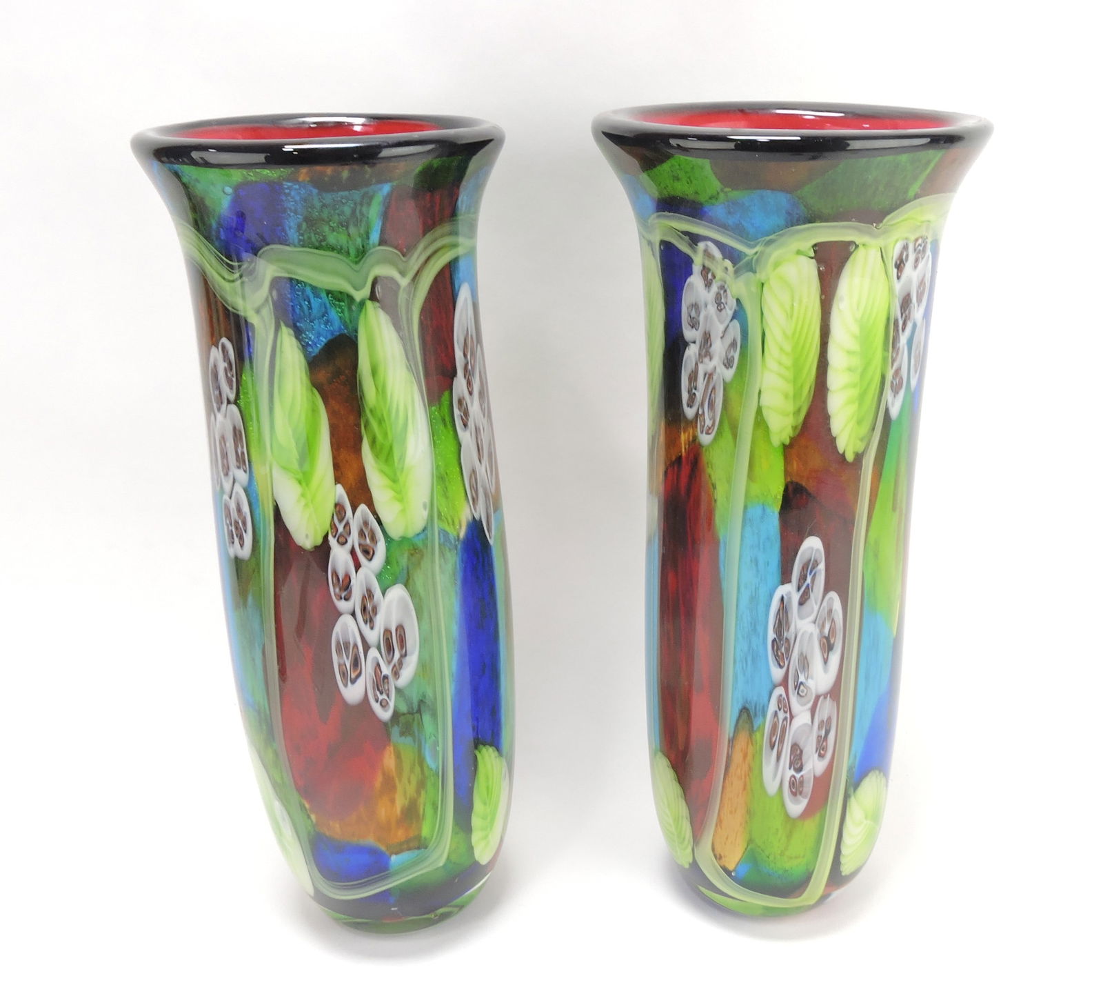Pair of heavy Murano Millefiori style (1 of 2)