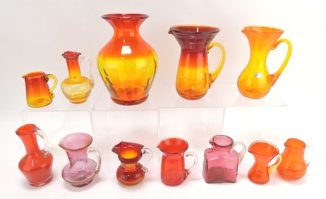 MCM, crackle, amberina, and cranberry