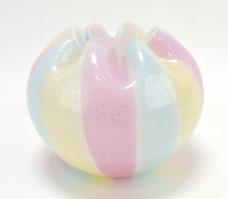 Spangle glass rainbow rose bowl,