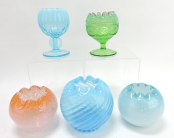 Spangle glass and opalescent lot of