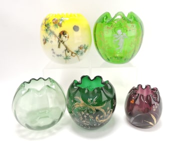 Lot of 5 rose bowls,