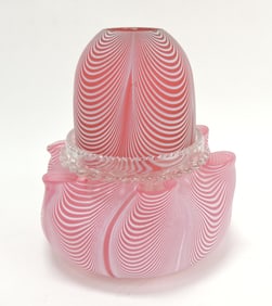 Clark's cranberry Nailsea fairy lamp,