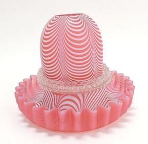 Clark's cranberry Nailsea fairy lamp,