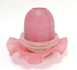 Clark's cranberry Nailsea fairy lamp,