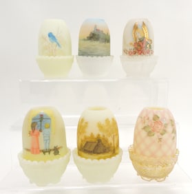 Fenton lot of 6 fairy lamps, 4 1/2"