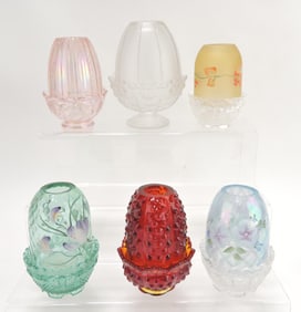 Fenton lot of 6 fairy lamps,