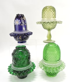 Fenton lot of 4 fairy lamps,