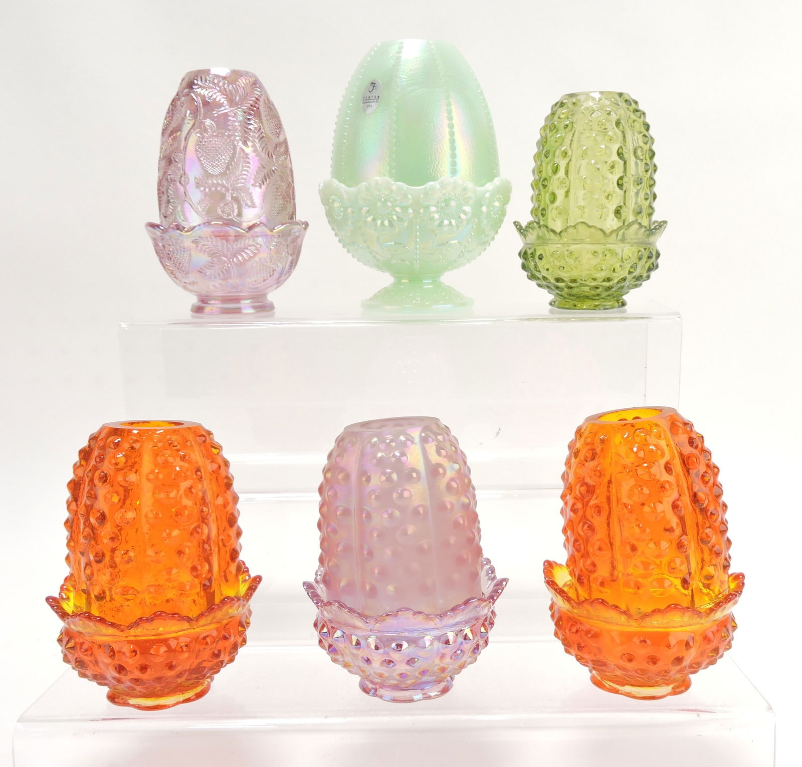 Fenton lot of 6 fairy lamps, (1 of 1)