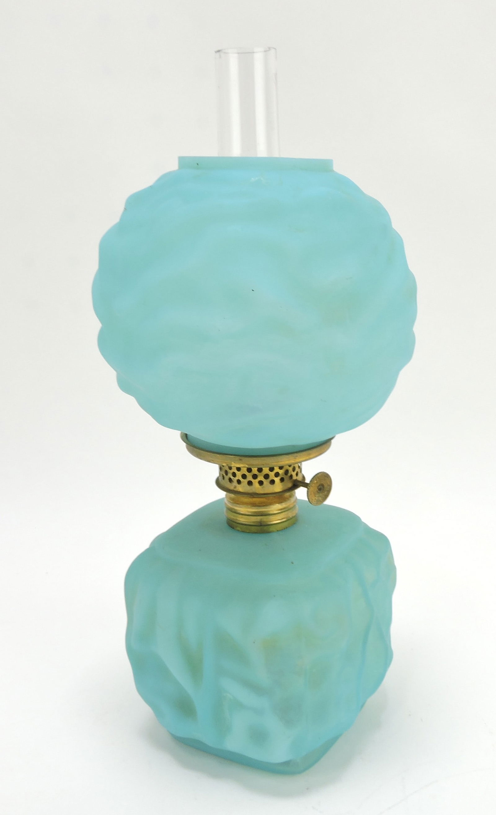 Blue satin drape pattern miniature oil (1 of 1)