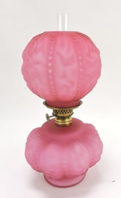 Pink satin beaded drape miniature