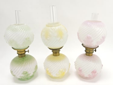 Milk glass acanthus leaf and swirl