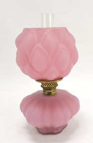Pink satin artichoke miniature oil
