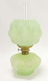 Green satin artichoke miniature oil