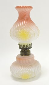 Milk glass embossed swirl and