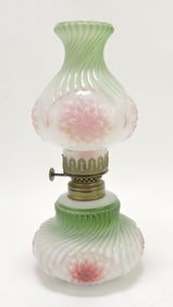 Milk glass embossed swirl and