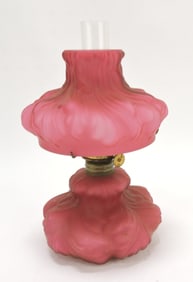 Pink satin cased glass miniature