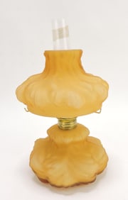 Amber satin cased glass miniature