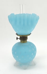 Blue satin raindrops miniature