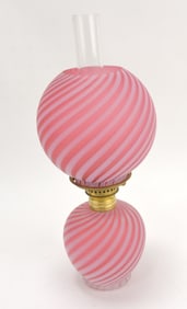 Cranberry satin opalescent swirl