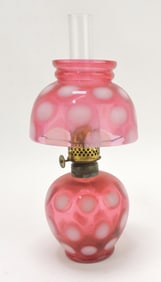 Cranberry opalescent coin spot