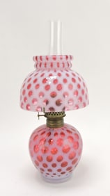 Cranberry opalescent 'Eyes' miniature