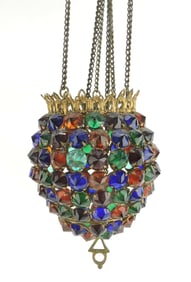 Victorian brass jeweled miniature