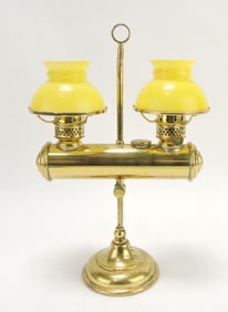 Brass double miniature student lamp