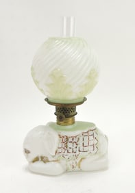 Milk glass recumbent elephant