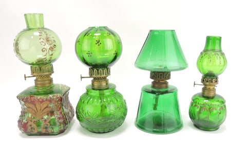 Emerald green lot of 4 miniature