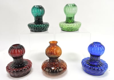 Lot of 5 'Glow' miniature oil lamps,
