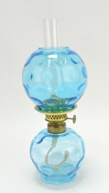 Blue coin spot miniature oil lamp,