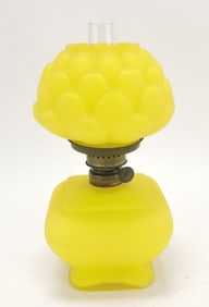 Yellow satin glass 'Artichoke' miniature