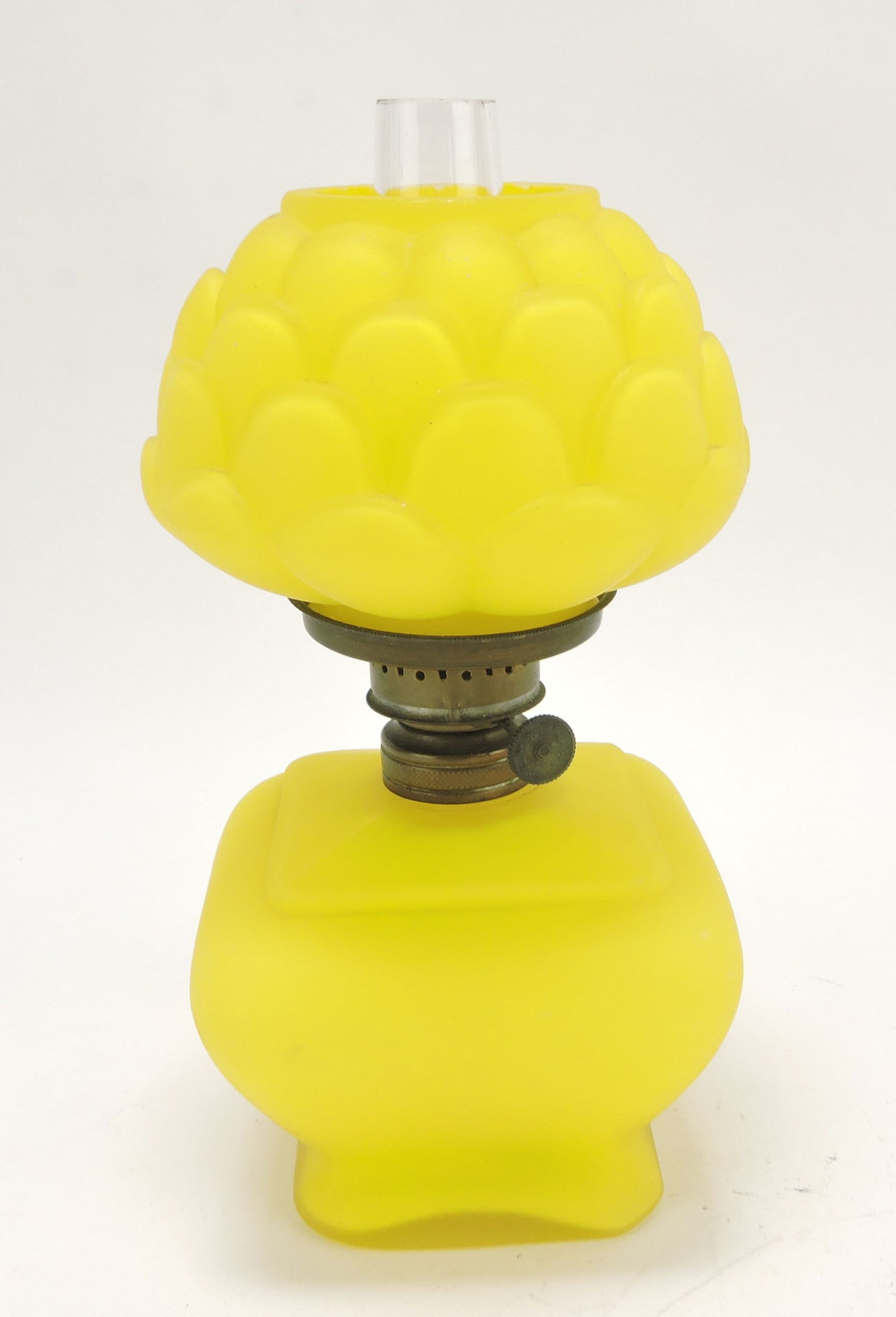 Yellow satin glass 'Artichoke' miniature (1 of 1)