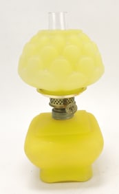 Yellow satin glass 'Artichoke' miniature