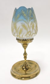 Brass fairy lamp with blue/white