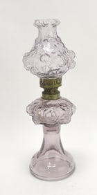 Amethyst miniature oil lamp, 12"