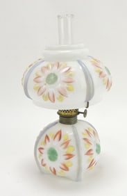 Milk glass sunflower embossed