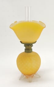 Honey amber satin glass miniature