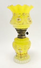 Yellow floral enamel embossed
