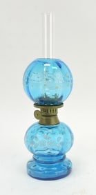 Sapphire blue floral enamel miniature