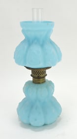 Blue satin embossed miniature
