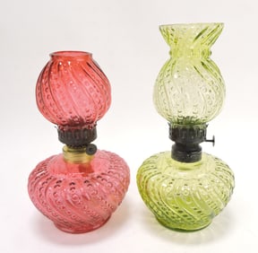 Beaded swirl lot of 2 lamps,