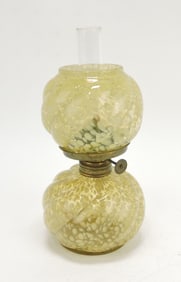 Amber opalescent spatter swirl