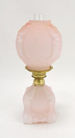 Pink satin cased glass miniature